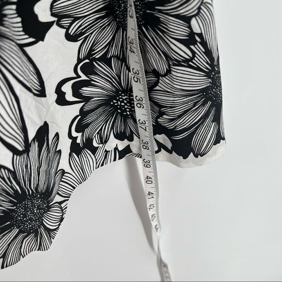 Talbots Floral Sleeveless Cocktail Party Wedding Dress size 2 petite black white - Picture 8 of 11